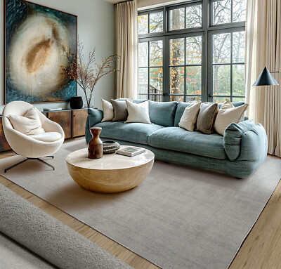 LoomBloom Multi Sizes Light Blue Hand Loomed Textured New Zealand Wool Area Rug