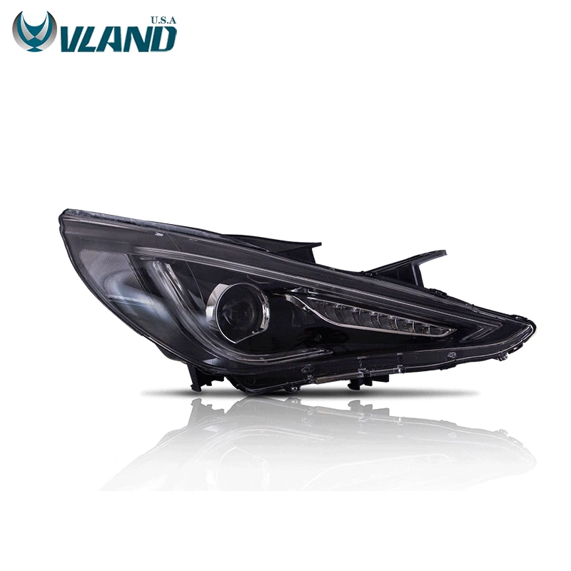 2套适用于2011-2014现代索纳塔前LED车头灯+后烟熏尾灯 — 第 2/4 张图片