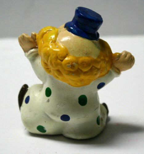Keramik Zirkus Clown Figur gelbe Haare orange Krawatte gepunktet Outfit *Mangel* - Bild 2 von 5