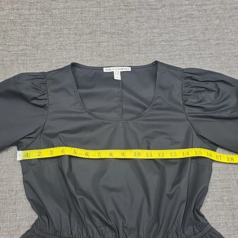 Девочка с изгибами сплетенный пеплум верхний XX-маленький размер черный модный каждый день футболка - Изображение 2 из 4