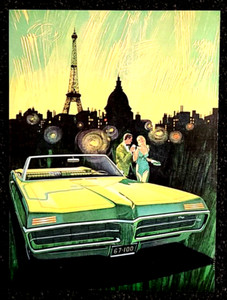 Pontiac Grand Prix Convertible Original 1967 Vintage Print Ad Wall Art