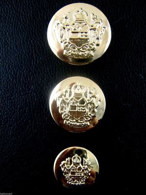 Rund Gold Kunststoff Wappen Blazer Knöpfe mit Schaft - 15 mm 18 mm 21 mm - CX23