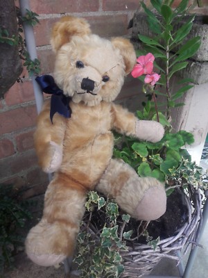 Antiker Teddy Englisch ?? 16'' Golden Mohair Traditional Jointed Collectors Bear