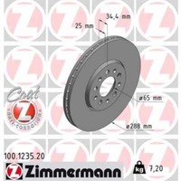 Zimmermann 2X Bremsscheibe Vorne Ø288 Mm AußEnbelüFtet FüR VW Polo 6R 6C 1.2