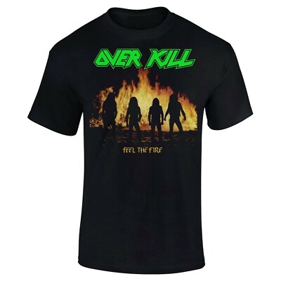 OVERKILL cd cvr FEEL THE FIRE Official SHIRT LRG New band silhouette flames