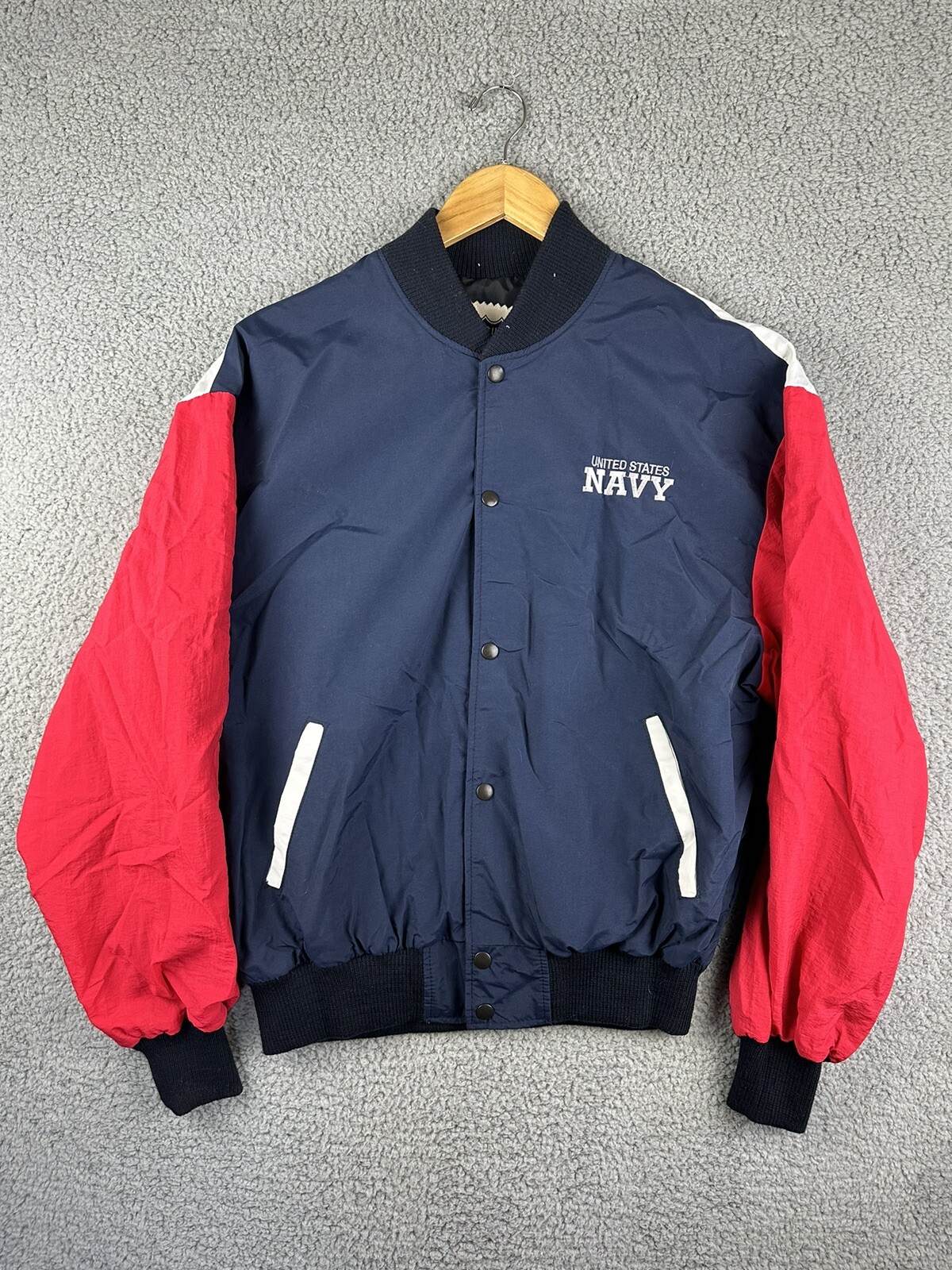 Vintage Bomber Jacket Coat from US Navy Made In USA Size Large Cecil B Design-image