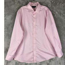 Tommy Hilfiger Mens Pink THFlex Regular Fit Stretch Dress Shirt 2XL 18 34/35
