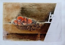 Claudio Masi cm 70x60 litografia Noci e frutta