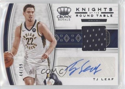 2019-20 Crown Royale Knights of the Round Table Jersey 44/99 TJ Leaf Auto 00jz
