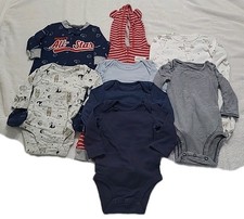 7PC Baby Boys 3 Months fall winter clothing lot long sleave one-piece sleepers