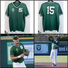Nike Tulane Green Wave Team Issued Player Worn Baseball Jersey #15 L