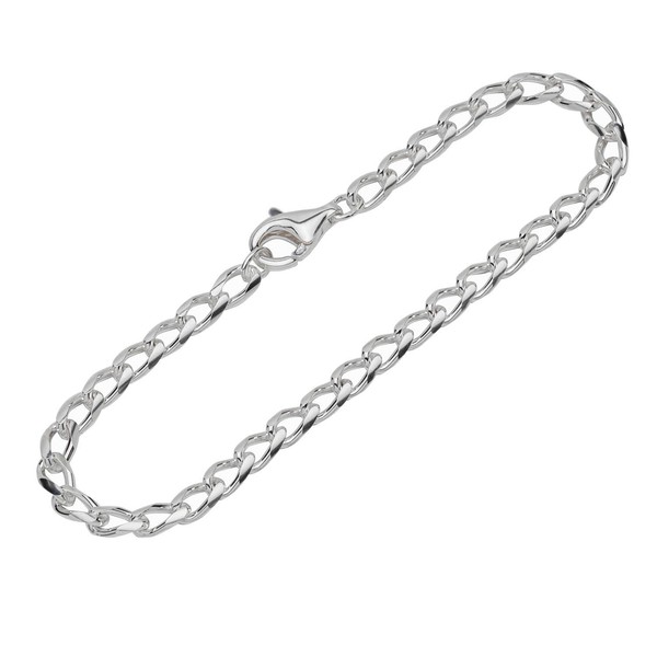 Armband 925 Sterling Silber 19Cm Langpanzerkette Geshliffen Damen Armbandkette-image