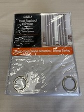 Sun BLK Blackout Curtains 52x84 2 Panels Noise Reducing Thermal Silver NEW