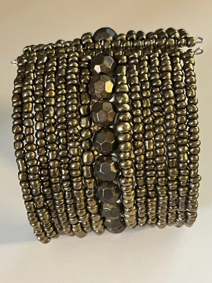 Cuentas 2" Puño Latón Bonze Semillas Cuentas y Vidrio Facetado Acento Cuentas Flexibles Foto 4 de 4
