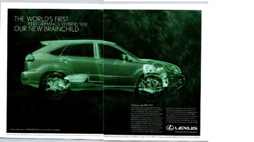 2005 Lexus RX 400h Car Vintage PRINT AD | 2 Page Original