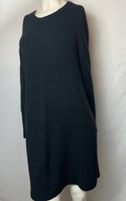 J. Crew Women's Sweater Dress Black Knit Crew Neck Long Sleeve Size M
