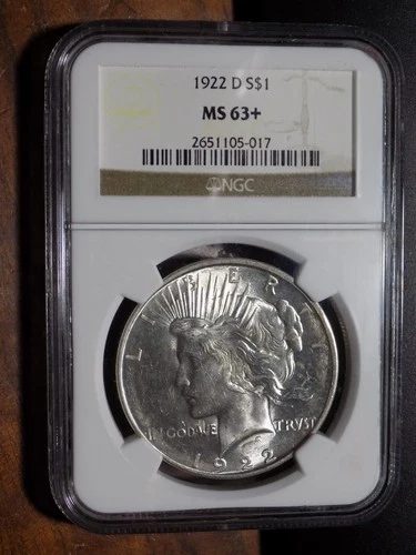 1922-D Peace Silver Dollar - NGC MS63+ - Super Flashy Choice BU!