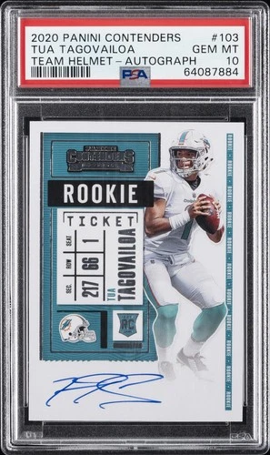 2020 PANINI CONTENDERS VARIATION-AUTO #103 TUA TAGOVAILOA ROOKIE RC PSA 10