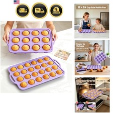 Silicone Muffin Pan Set Non Stick 12 24 Cup Baking Mold Oven Safe