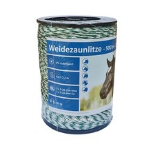 500 Meter Weidezaunlitze 5 Niro+1 x Kupferleiter weiss-gr&uuml;n Weidezaun