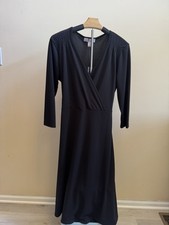 Black Nine West dress with 3/4 sleeves and tie belt Size Large