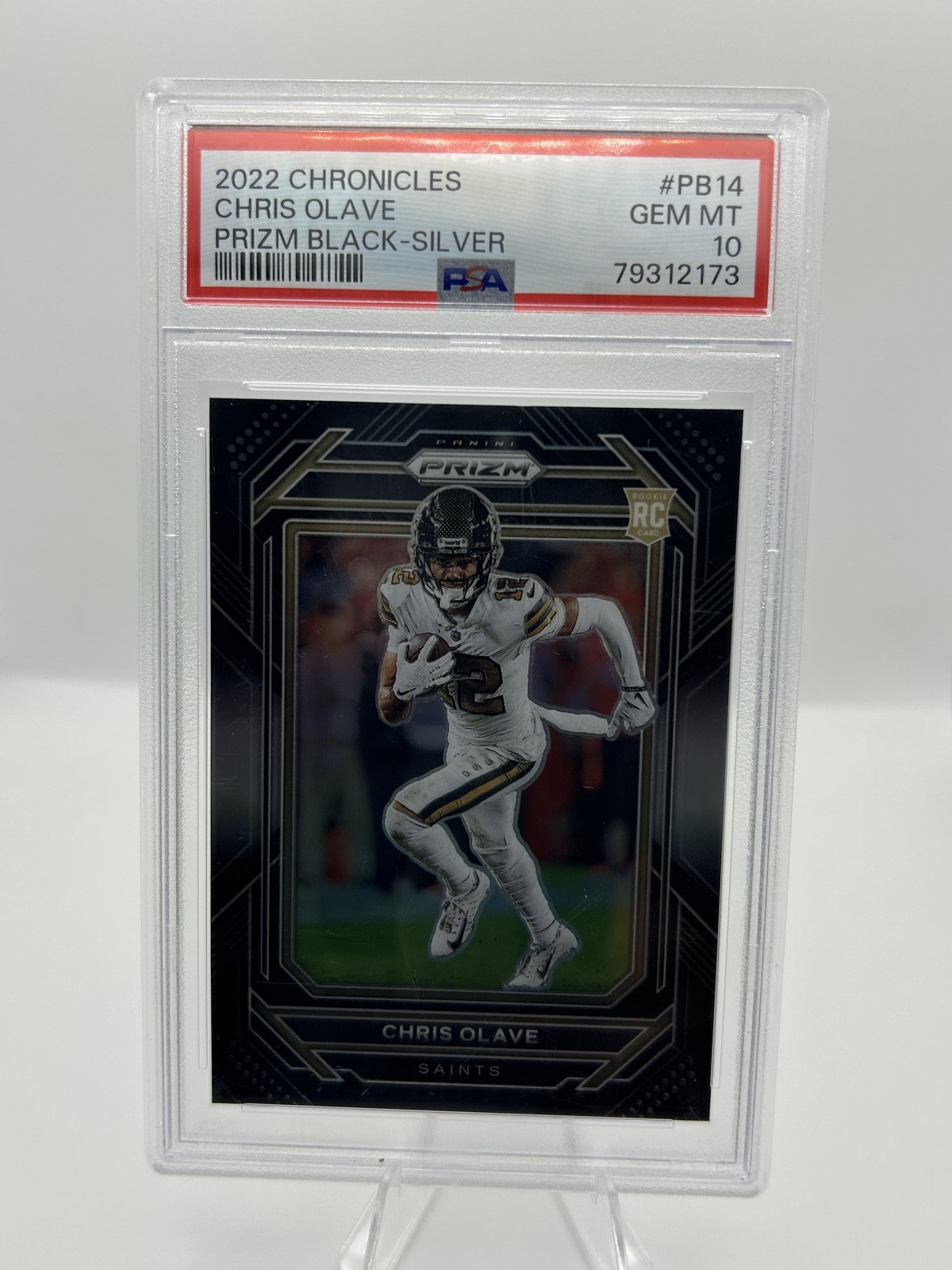 2022 Panini Chronicles #PB-14 Chris Olave Prizm Black Silver PSA 10