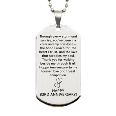83rd Anniversary Necklace - 83 Years Anniversary Gift for Him or Her - Couples D