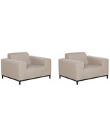 Trendy Sessel Polsterbezug Beige Schwarzes Gestell Indoor&Outdoor Rovigo