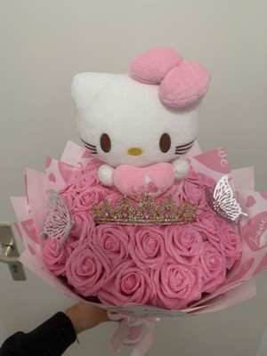 Hello Kitty Plüsch Ewiger Rosenstrauß Mit Glitzer
