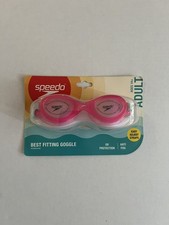 Speedo Adult Boomerang Swim Goggles Pink Anti Fog UV Protection Flex Fit New