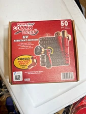 New 50 FT Pocket Hose Copper Head Expandable Garden Hose, With 360° Pocket Pivot