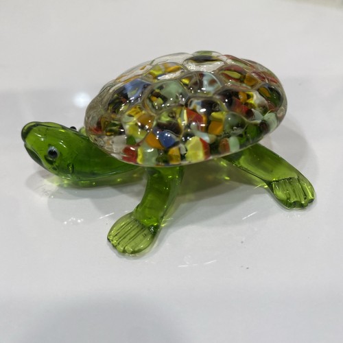 Colorful Handcrafted Art Glass Miniature TURTLE Figurine EXCELLENT Condition!!!