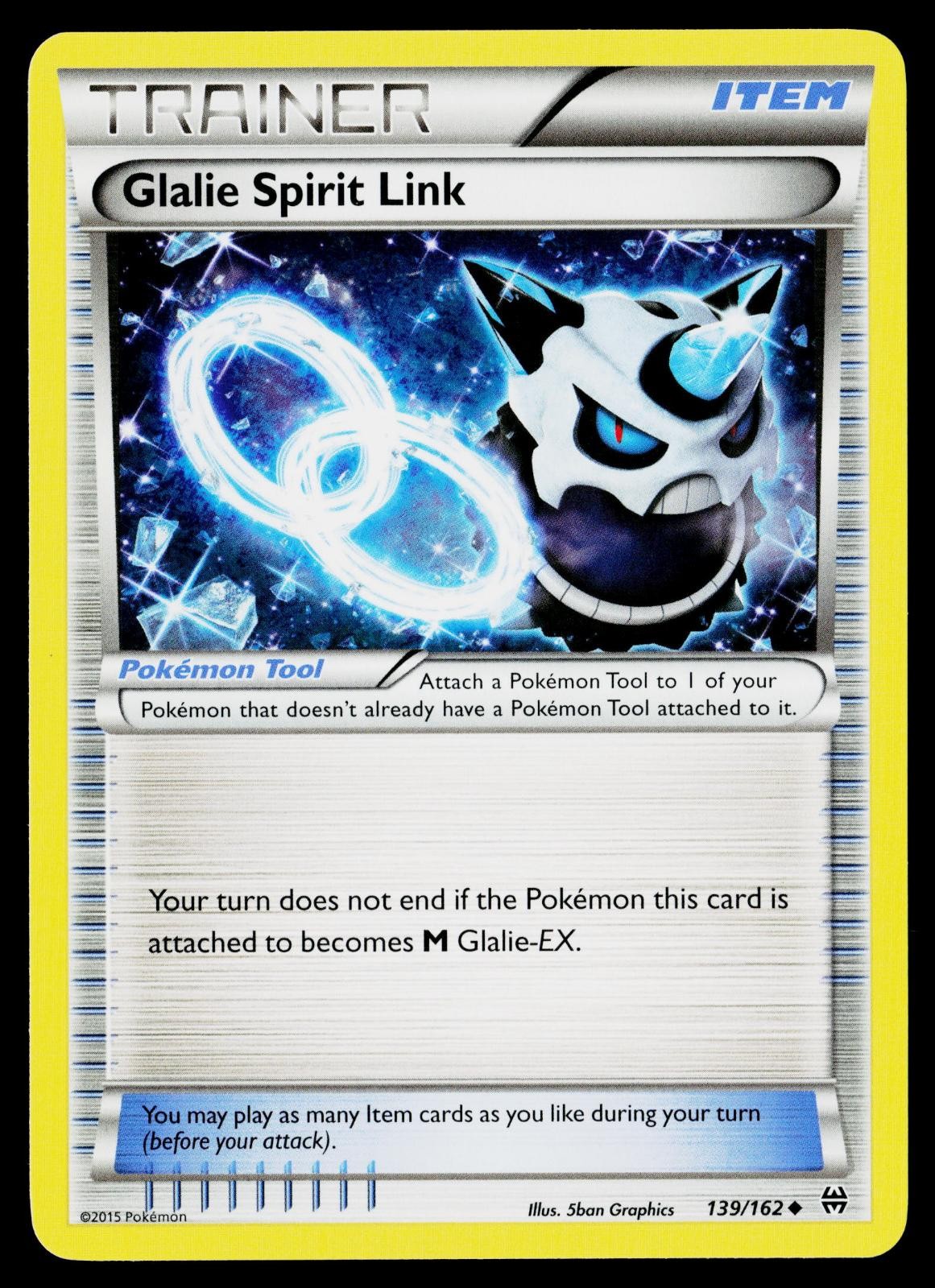 Glalie Spirit Link 139/162 Uncommon BREAKthrough Pokemon Near Mint