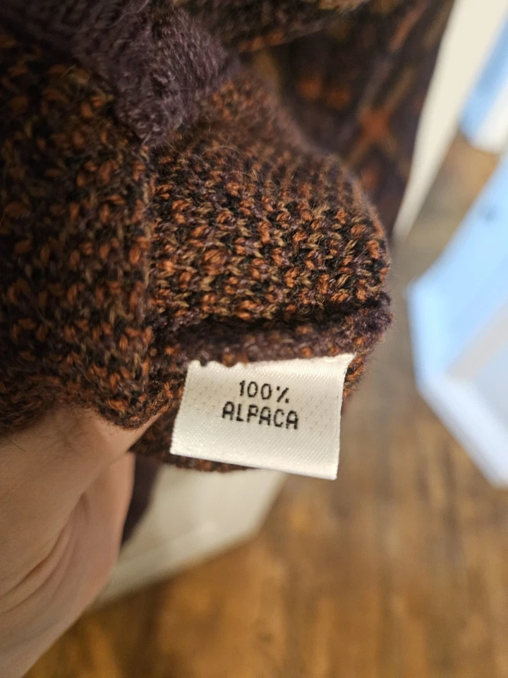 Топ вязаные 90-х 100% альпака геометрический свитер юбка комплект S/M - Изображение 2 из 4