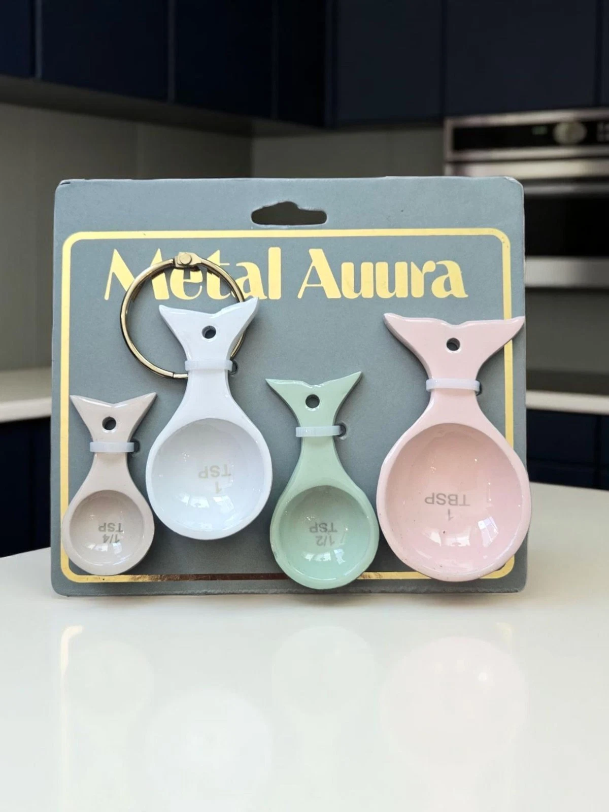 New Pastel Beach Nautical Ceramic Fish Shaped Measuring Spoons Birthday Gift