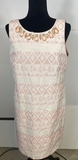 Vince Camuto Pink Dress With Beaded Collar Size 14