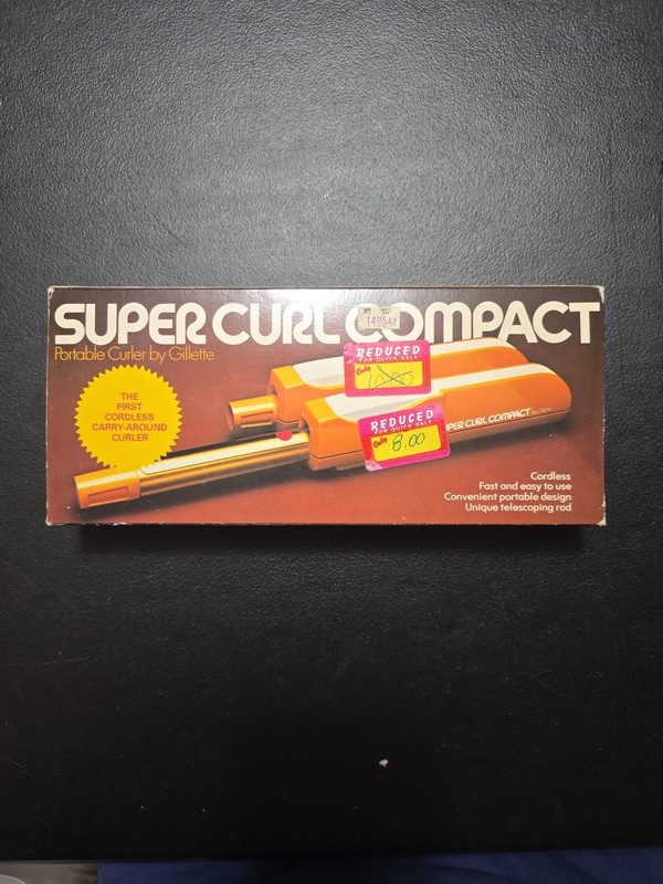 Vintage 1976 Gillette Super Curl Compact New In Box