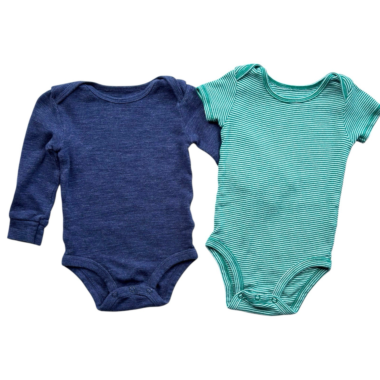4 Piece Baby Boy Outfit 6-12M 3 Bodysuits Joggers Short & Long Sleeve Grey Blue image 4