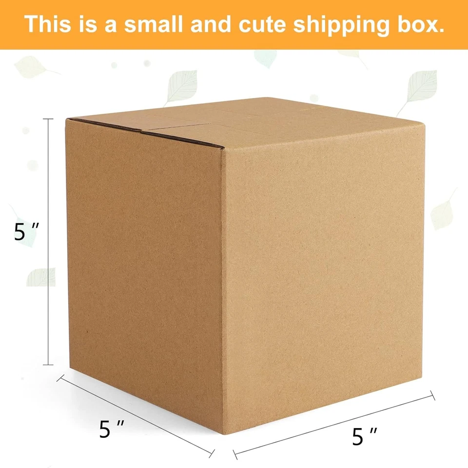 Eupako 5x5x5" Cardboard Box Mailers 25 Pack 5x5x5 Inches (25 Pack), Brown  - Image 2 of 4