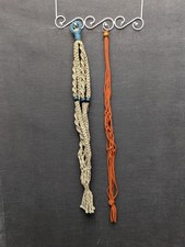 True Vintage Macrame Plant Holder Set of 2 43"-45" Boho Cottage Grandma Core