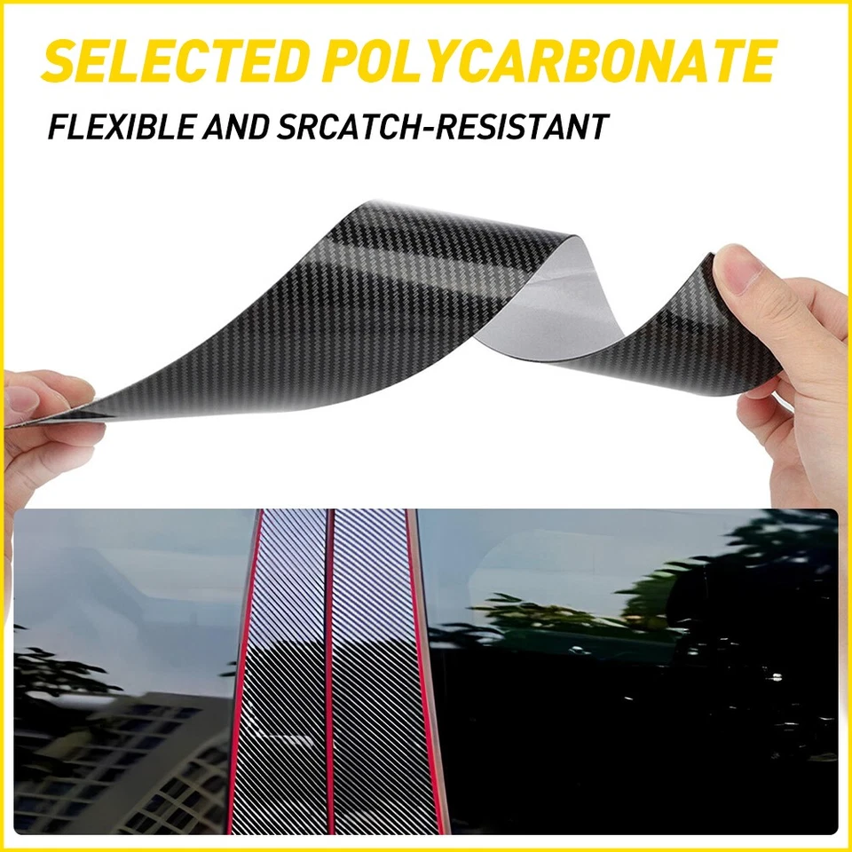 For Infiniti G37 2002-2013 G35 6Pcs Window Carbon Fiber Pillar Posts Door Trim - Imagem 4 de 4