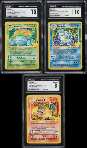 Pokemon Celebrations Base Set Charizard Blastoise Venusaur PSA CGC 8 10 Set