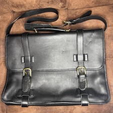 VTG COACH Madison 5325 Briefcase Attaché Black Leather Laptop Bag Work Travel