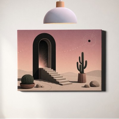 Minimal Surreal Art Print Pale Pink Abstract Figure Illustration