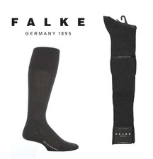 Calcetines hasta la rodilla para hombre FALKE Milano de lujo algodón fino negro azul marino gris marrón 1 par