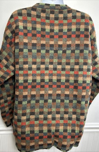 Maggie White England Button Up Sweater Cardigan Women's L Check 100% Soft Wool - Picture 4 of 9