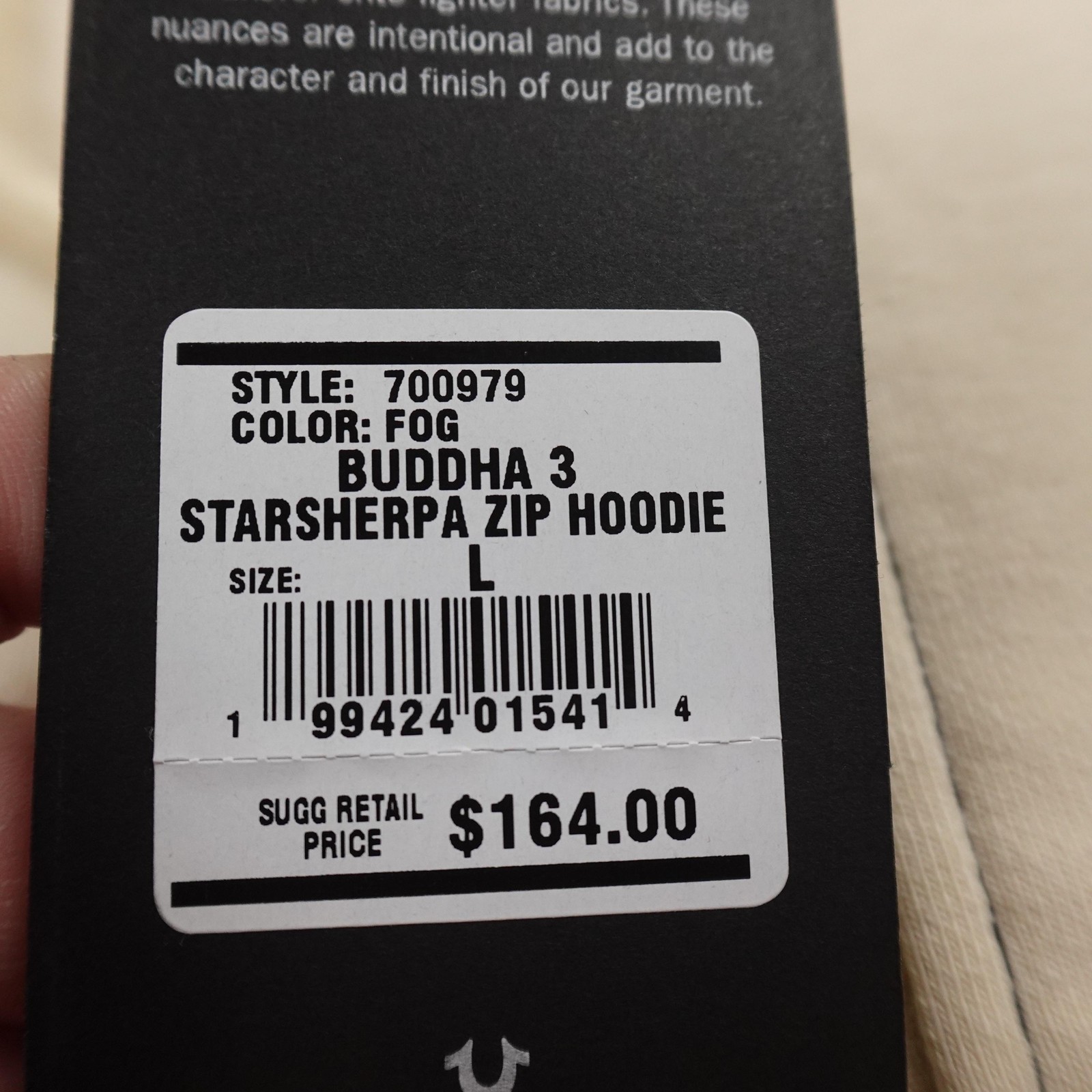 NEW True Religion Hoodie Mens L Beige Buddha Sherpa Full Zip Sweatshirt Jacket thumbnail 5