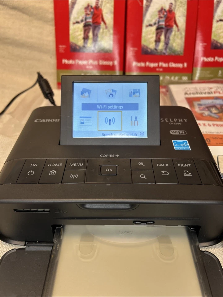 Canon SELPHY CP1300 Black Compact Photo Bundle With Case Paper Etc TESTED - Image 3 of 4