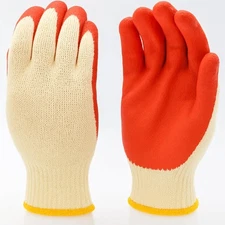 G & F 3106 Work Gloves Knit Palm Latex Dipped String Knitted Red One Size