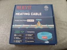 Heatit 50 ft Self-Regulating Pipe Heating Cable w/ Built-in Thermostat